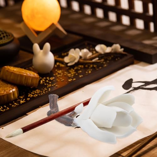 Image of LALAFINA Paint Brush Rest: Ceramic Chinese Calligraphy Brush Rest - Flower Paintbrush Holder for Calligraphy Practice Supplies