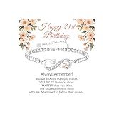 KLIFOWDY 8th 9th 10th 11th 12th 13th 16th 18th 21st Birthday Gifts for Girls Women 925 Silver Infinity Bracelet for Women Girls 6'+2.5' Birthday Presents Gifts for Mum Daughter Ladies (Infinity-21st)