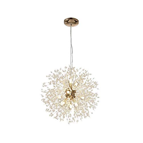 Lustre rond pissenlit doré, la suspension idéale pour illuminer le salon