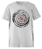 Stampa Di Alta Qualità Oldrytee Vecchi Dischi in Vinile Urban Grunge T-Shirt da Bambino in Cotone Grigia
