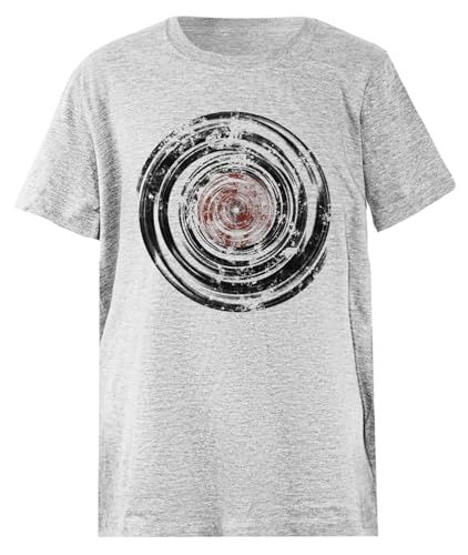 Stampa Di Alta Qualità Oldrytee Vecchi Dischi in Vinile Urban Grunge T-Shirt da Bambino in Cotone Grigia