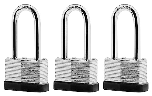SafiSwords 3-Pack Keyed Alike Laminated Steel Padlocks Keys, 1-3/4