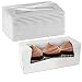 Beautiful White Paperboard Pastry, Bakery Box Keep Donuts, Muffins, Cookies Safe - Unique Auto-Pop Up Feature and Clear Window for Visibility 9" Length x 4" Width x 3 1/2" (Pack of 25)
