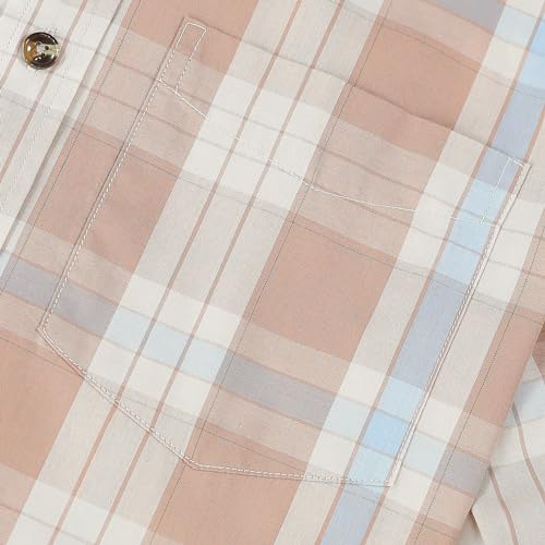 Image of Dubinik Mens Short Sleeve Button Down Shirts Soft Breathable Summer Vintage Regular Fit Lightweight Men's Casual Shirt