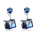 Change Color Earrring PLATO H Immortal Love Drop Dangle Earrings with Swarovski Crystal, Heart Of Ocean Blue Crystal Stud Earring, Woman Girls Jewelry Stud Earring Gifts