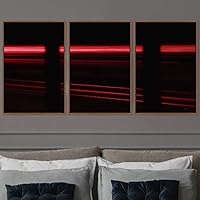 3 Piece Framed Canvas Wall Art Abstract Geometric Lights Mixed Media Modern Canvas Prints Home Artwork Decoration for Living Room,Bedroom - 16
