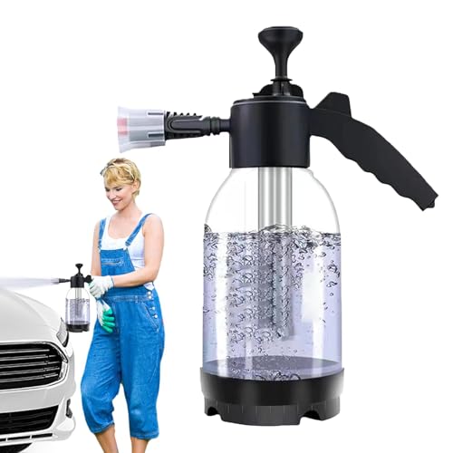Pulvérisateur de mousse pour voiture, 2 l, multifonction, portable, robuste et durable, tuyau d'arrosage, pulvérisateur de mousse pour détails de voiture, nettoyage de voiture