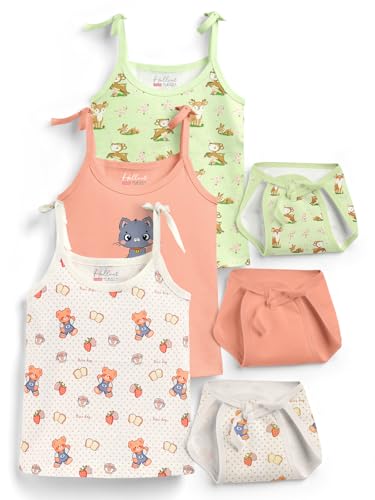 Image of HELLCAT 100% Cotton Strap Open Jhabla T Shirt and Nappy Matching Co-ords Set for Babies - Pack of 3 | Jabla and Langot Set for Babies (Unisex)