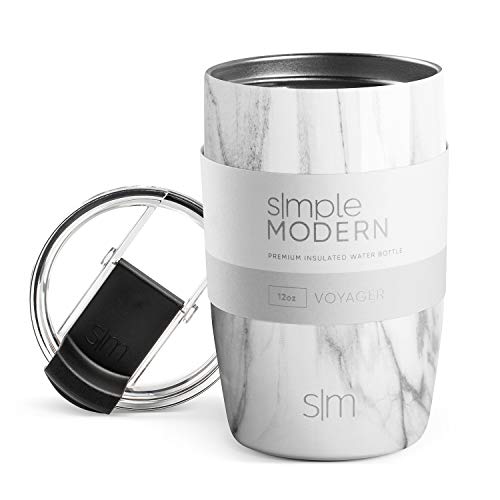 Simple Modern Travel Coffee Mug Tumbler with Clear Flip Lid | Reusable Insulated Stainless Steel Thermos Cold Brew Iced…