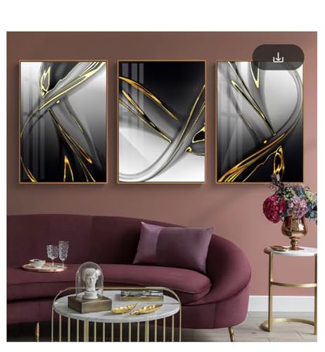 Toile Abstraite Jaune et Grise pour Décoration Murale de Bureau
