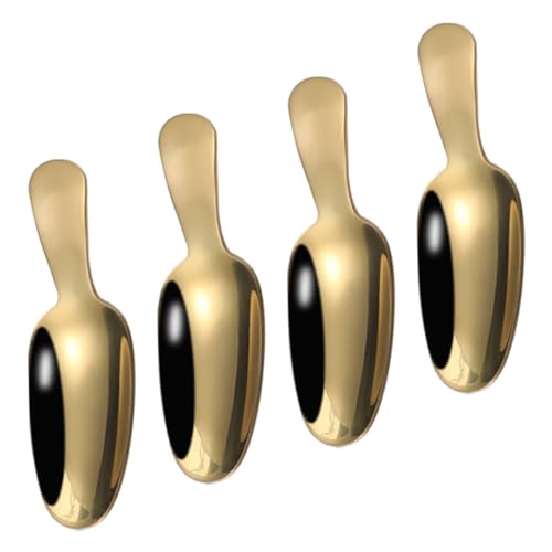 Mobestech 4pcs Stainless Steel Tea Spoons Short-handled Dessert and Tea Scoops for Ice Cream and Seasoning and Kitchen Essentials