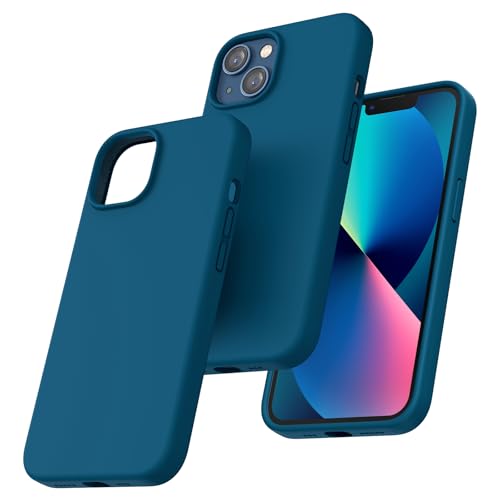 TOCOL Silicone for iPhone 13 Case 6.1-Inch, Liquid Silicone Multi-Color Slim Silky-Soft Touch Anti-Scratch Shockproof Protective Phone Cover, Midnight Blue