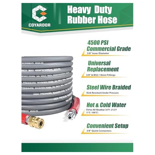 50 FT Heavy-Duty Pressure Washer Hose