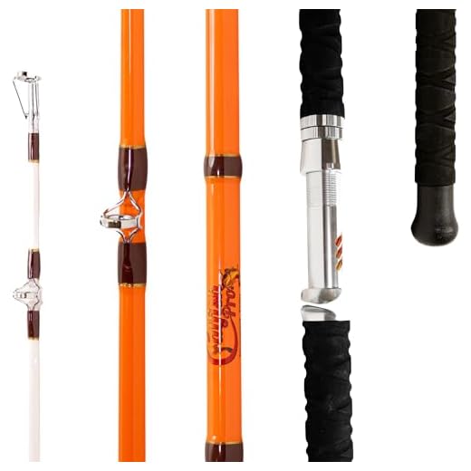 Catfish Pro Tournament Series 2.0 Glow Rod 7'6" One-Piece Spinning or Casting, M, MH, H Action, Sun-Activated Glow-in-the-Dark Rod, Anti-Slip Super Grip Handle, Stainless Steel Guides