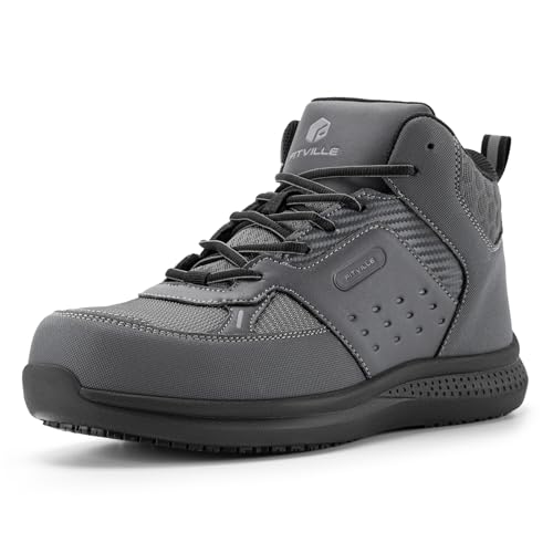 FitVille Wide Work Boots for Men Composite Toe Safety Work Shoes
