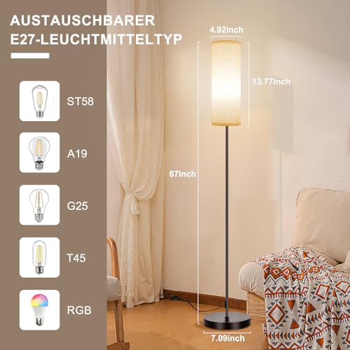 Lampadaire salon avec éclairage variable et télécommande sans fil - 4