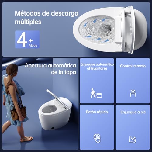 Image of #L1G -Smart Toilet with Built-in Bidet, Heated Seat,Warm Water and Dryer, Elongated Smart Toilet with Auto Flush, Auto Open and Close Lid, Foot Sensor Operation