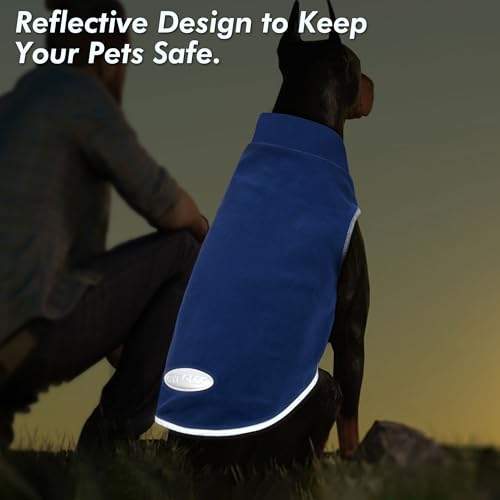 Image of cyeollo 2 Pack Fleece Dog Sweater Pullover Lightweight Reflective Jacket