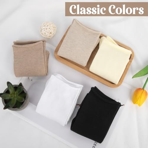 Image of Chalier 5 Pairs Slouchy Socks for Women, Soft Cotton Crew Socks | Breathable Blend, Elastic Cuff, Cute Roll Top, Calf Scrunch Tube, Easy Pull On, Flexible Stretch Motion, Casual Daily Wear