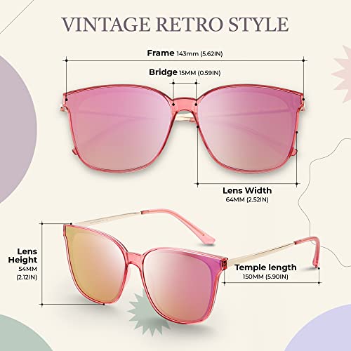 Duco Retro Round Sunglasses For Women Vintage Polarized Mirrored Sun Glasses Lightweight Metal Frame Uv400 Protection W016 #TOP2