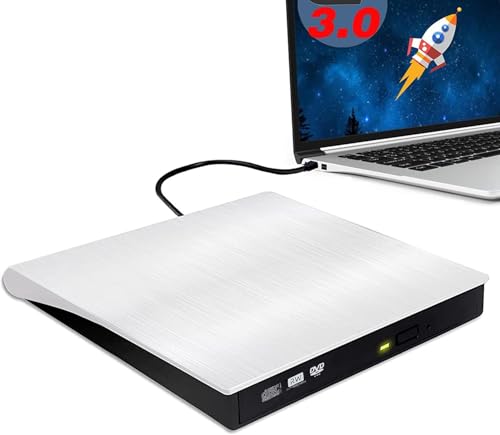 Unidad externa lectora y grabadora de CD/DVD USB 3.0 miniatura 1