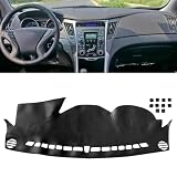 Vigoraze Leather Car Dashboard Dash Cover Pretector Mat Black Compatible with Hyundai Sonata 2011 2012 2013 2014