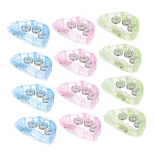 HEMOTON Flashy Neon Handbells Led Lights for Parties 12 Pack Boys and Girls Adults Rattle Toys Random Color