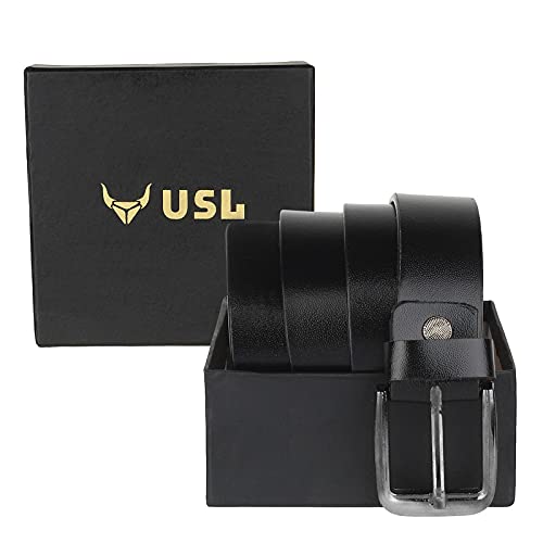 Image of USL Casual /Formal Genuine Leather Belt With Adjustable Buckle For Men