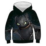 3 6 7 8 9 10 años Cómo Entrenar a tu dragón Sudaderas con Capucha para niños Bebés y niños Sudaderas de Manga Larga Ropa de Dibujos Animados Impresa en 3D