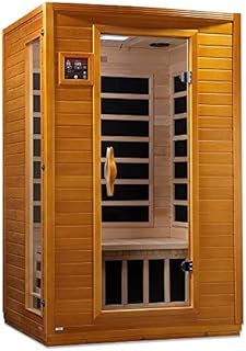 Dynamic Andora 2 Person Low EMF 6 Heating Panel Infrared Therapy Wood Dry Heat Sauna with MP3 Aux Connection for Home Spa Days - Curbside Delivery