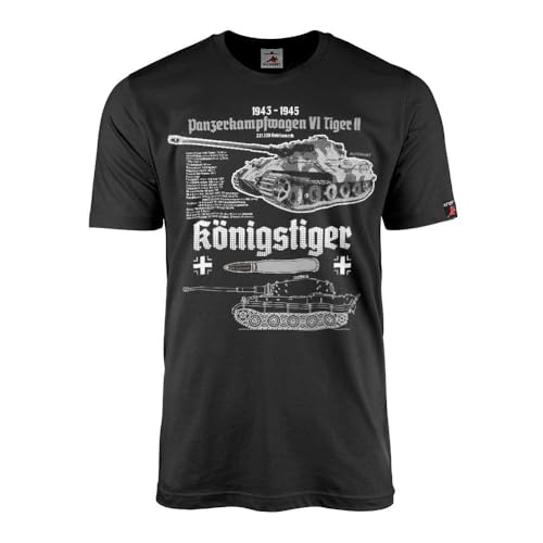 T-shirt Tiger II chars royaux VI - Col indéformable et imprimé militaire durable