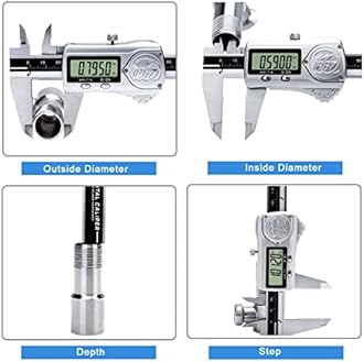 Kynup Caliper Measuring Tool IP67 Waterproof, Digital Caliper Outside Micrometer, 6 Inch Caliper DIY Tool, Extreme Accuracy, Stainless Steel Design, Auto Power Off, Switch from Inch Metric