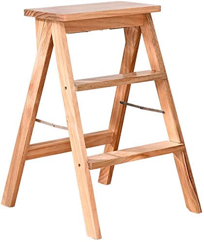 Chaise pliante et tabouret de cuisine réglable en bois naturel