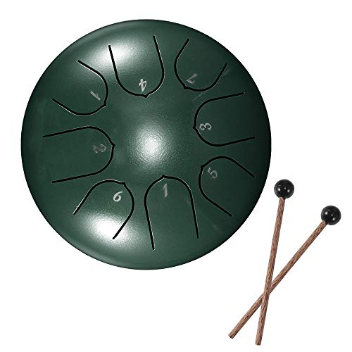 Fuoliystep Steel Drums Steel Tongue Drum 6 Inches 8 Notes Handpan Tongue Drum Percussion Handpan Drum Percussion Instrument Calm Drum Use for Personal Meditation, Yoga, Valentine's Day Gifts for Women