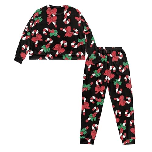 Image of Women's Pajamas Set Soft 2 Piece Loungewear Long Sleeve Pj Set Matching Sleepwear with Pockets for Women Plus Size
