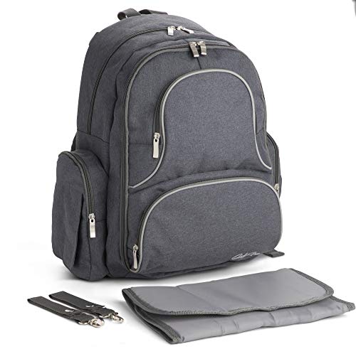 Large Diaper Bag Backpack | Waterproof with Changing Pad, Insulated Pockets and Stroller