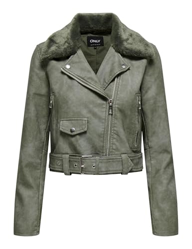Veste de motard femme ONLY Onlmacy en simili cuir lavé