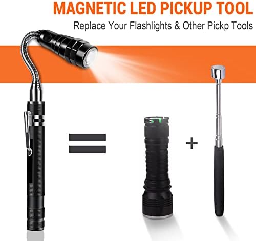 Gifts for Men Daddy Gadgets - Mens Gifts for Birthday Telescopic Magnetic Multi Pickup Tool with LED Presents for Dad, Gadgets for Men, Valentines Gifts for Him Men Husband Grandad Who Have Everything
