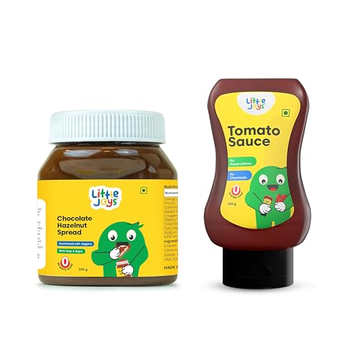 Image of Little Joys Chocolate Spread 300g & Tomato Sauce Squeeze For Kids 320g | No Refined Sugar, No Palm Oil, No Preservatives | Sweetened with Jaggery | 100% Vegetarian & Clean Ingredients