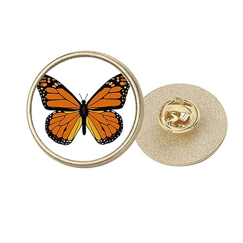 Broche clip orange rond métal doré Spécimen M au design haute fantaisie raffiné