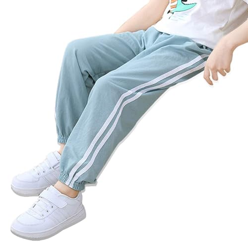 LittleSpring Girls Boys Summer Pants Elastic Waist Lightweight Joggers 2-10 Years3