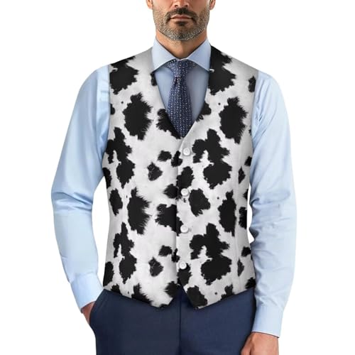 Suit Vest for Men Big and Tall V-Neck Formal Vest Slim Fit Button Waistcoat Vests