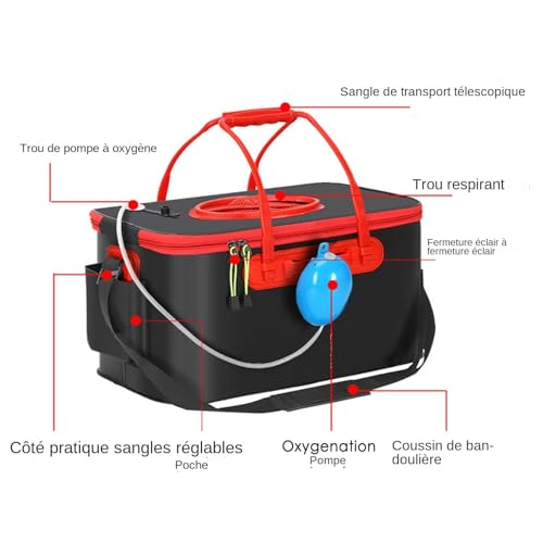 Seau de pêche portable pliable et sac imperméable multifonctionnel - 8