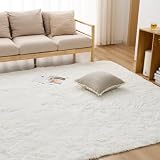 Housecover ラグ カーペット シャギーラグ ラグマット 正方形 絨毯 185x185cm 約2畳 滑り止め付 洗える 防ダニ 抗菌 防臭 オールシーズン快適に使用 床暖房 ホットカーペット対応 ふわふわ肌触り ホワイト01