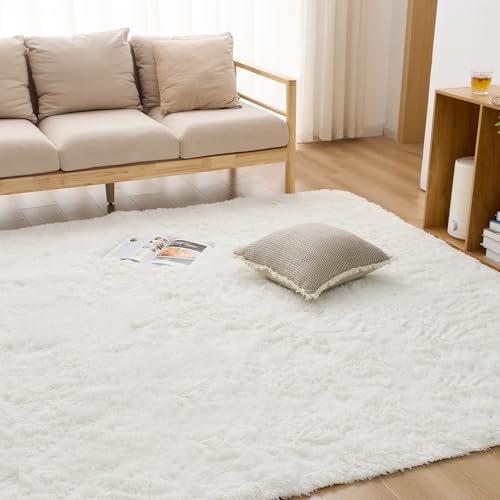 Housecover ラグ カーペット シャギーラグ ラグマット 正方形 絨毯 185x185cm 約2畳 滑り止め付 洗える 防ダニ 抗菌 防臭 オールシーズン快適に使用 床暖房 ホットカーペット対応 ふわふわ肌触り ホワイト01