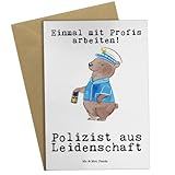Mr. & Mrs. Panda Grußkarte Polizist Leidenschaft - Geschenk, Motivkarte, Grußkarten, weihnachtskarten, Polizei, hochzeitskarten, Cop, Polizeibeamter, Beileidskarte, einladungskarten