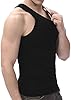 Cool Meao Men's Cotton Vests Tank Tops, Slim Fit Breathable Sleeveless Shirts, Summer Workout Training Athletic Wear, White/Black/Grey, Pack of 1 (UK, Alpha, XXL, Regular, Regular, Black) #1
