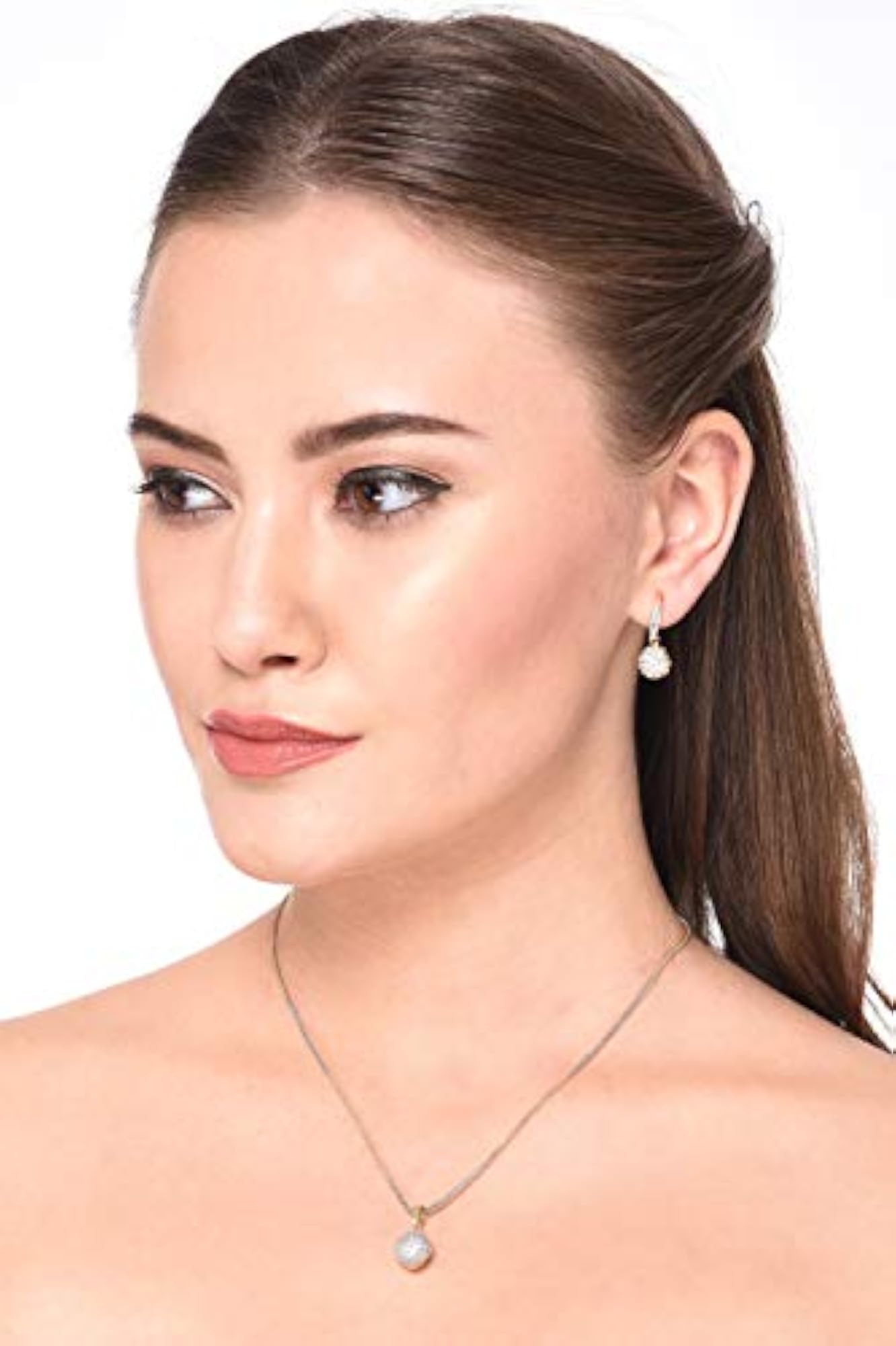Heart Shape Ad Pendant Necklace Set & Big Size Pendant (Design 7)