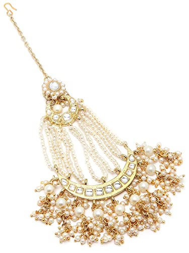 Image of Karatcart Gold Plated Handcrafted Kundan Passa for Women