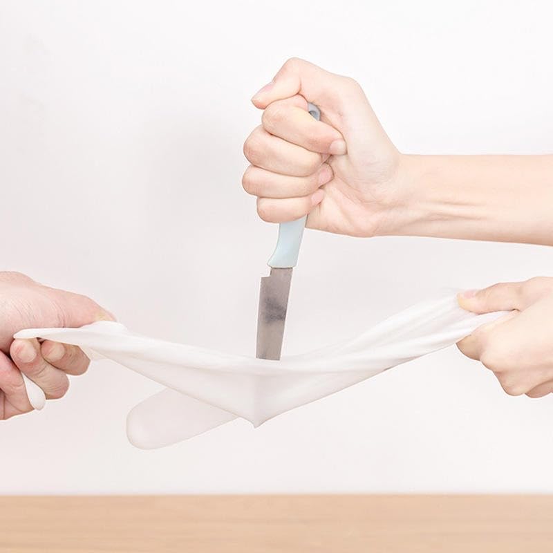 Image of Reusable Rubber Latex PVC Flock lined Long Sleeves elbow length Hand Gloves for Kitchen Dish-Washing, Cleaning, Gardening, Laundry and Sanitation and Lab Work (White)